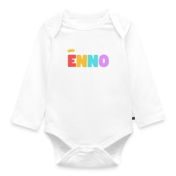 Enno ! Personnalisable - Body Bébé bio manches longues - blanc - Devant