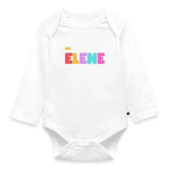 Elene! Personnalisable - Body Bébé bio manches longues - blanc - Devant