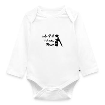 Zeche - Bergbau - Aufn Pütt war alles besser - Baby Bio-Langarm-Body - Weiß - Vorne