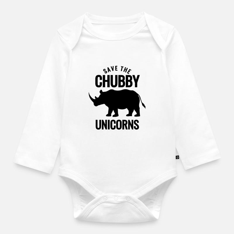 Save the Chubby Unicorns - Body Bébé bio manches longues - blanc