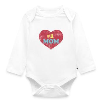 Mutter Mom Mama - Baby Bio-Langarm-Body - Weiß - Vorne