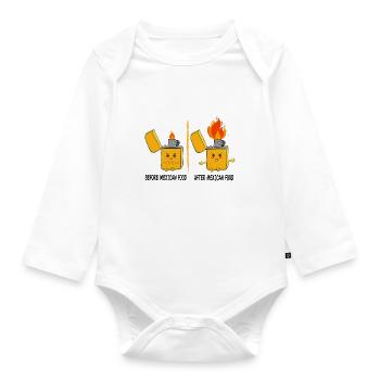 Lighter Gift Idea Mexico Sharp Food - Organic Longsleeve Baby Bodysuit - white - Front