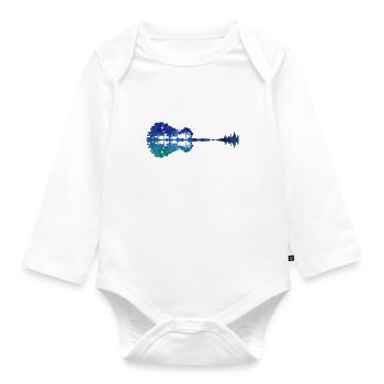 Gitarre Natur Spiegelung Shirt Band Musiker Shirt - Baby Bio-Langarm-Body - Weiß - Vorne