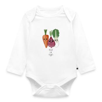 PEAVE LOVE LEGUMES végétarien végétalien - Body Bébé bio manches longues - blanc - Devant