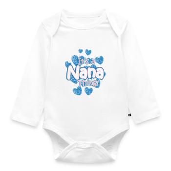 Großmutter Oma - Baby Bio-Langarm-Body - Weiß - Vorne