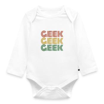 Nerd - Baby Bio-Langarm-Body - Weiß - Vorne