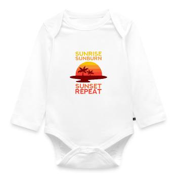 BEACH / NAUTICAL GIFT: Sunrise Sun - Organic Longsleeve Baby Bodysuit - white - Front