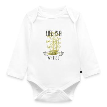 Leben ist ein Riesenrad - Baby Bio-Langarm-Body - Weiß - Vorne
