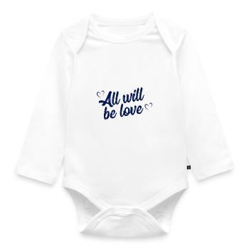 Liebe - Baby Bio-Langarm-Body - Weiß - Vorne