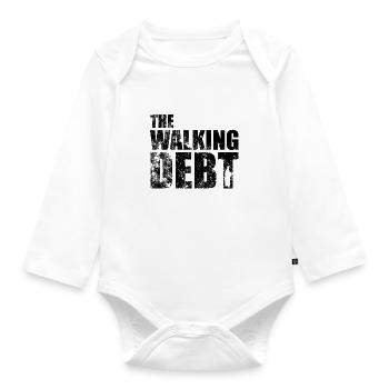 The Walking Debt Credit Studies College Gift - Organic Longsleeve Baby Bodysuit - white - Front