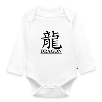 Chinese zodiac symbol for dragon (Dragon) - Organic Longsleeve Baby Bodysuit - white - Front