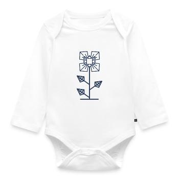Flower Power - Organic Longsleeve Baby Bodysuit - white - Front