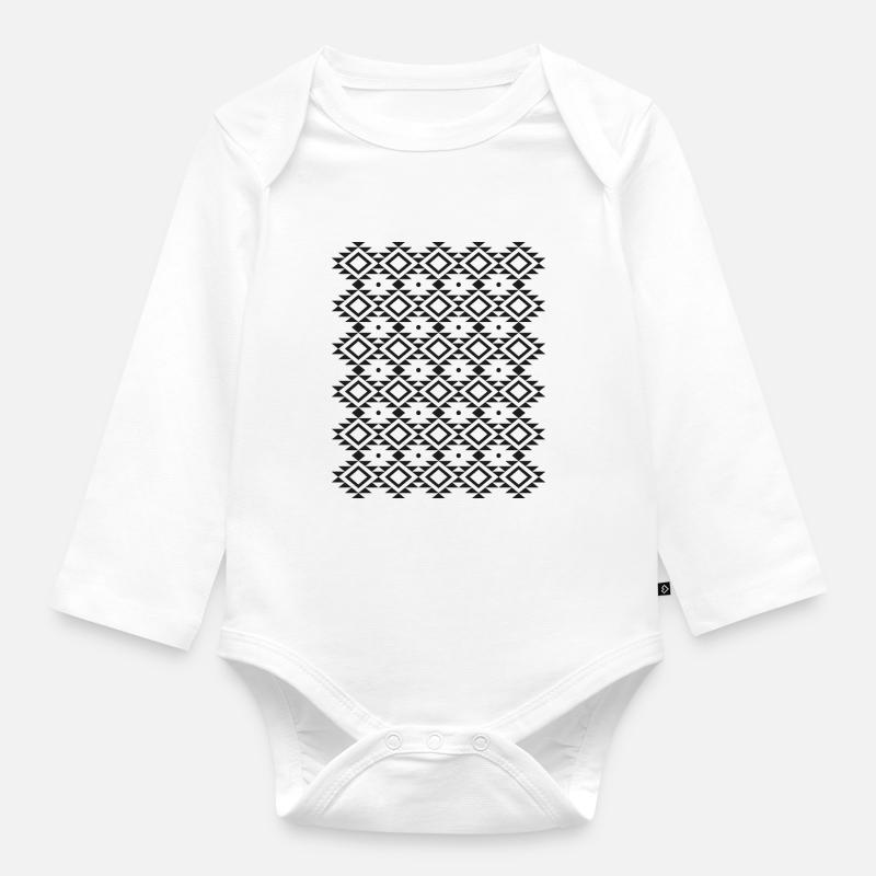 Aztec - Body Bébé bio manches longues - blanc