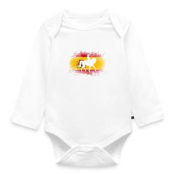 Dressage Spain rider gift horses flag - Organic Longsleeve Baby Bodysuit - white - Front