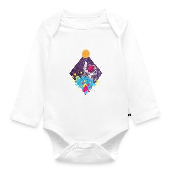 Sky is the limet, l'astronaute suit tes rêves - Body Bébé bio manches longues - blanc - Devant