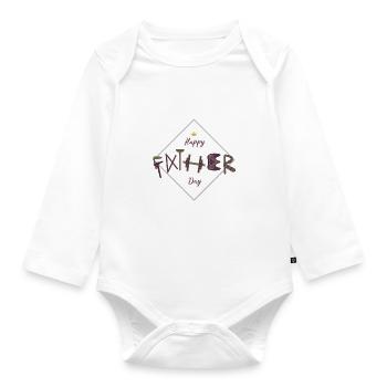 father day - Organic Longsleeve Baby Bodysuit - white - Front