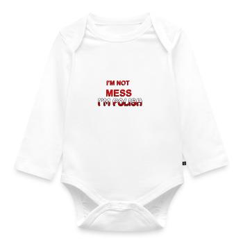 Polish - Organic Longsleeve Baby Bodysuit - white - Front