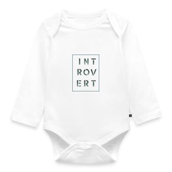 Introvert white, gift, gift idea - Organic Longsleeve Baby Bodysuit - white - Front