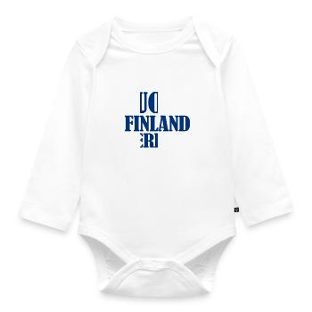 Drapeau finlandais avec Suomi Finland Perkele - Body Bébé bio manches longues - blanc - Devant