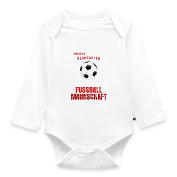 Fußball Trainer Mannschaft Team verrückt Geschenk - Baby Bio-Langarm-Body - Weiß - Vorne