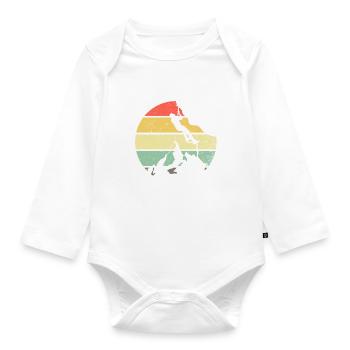 Climbing gift mountaineering mountain - Organic Longsleeve Baby Bodysuit - white - Front