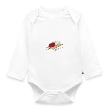 Chill pill - Organic Longsleeve Baby Bodysuit - white - Front