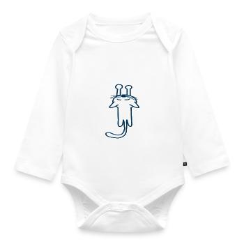 Chat suspendu - Body Bébé bio manches longues - blanc - Devant