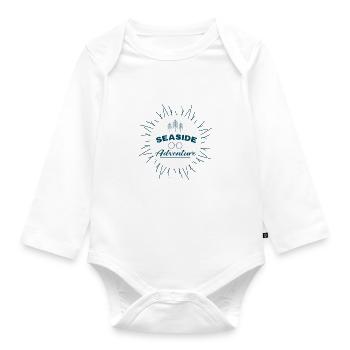 Seaside Adventure - Organic Longsleeve Baby Bodysuit - white - Front