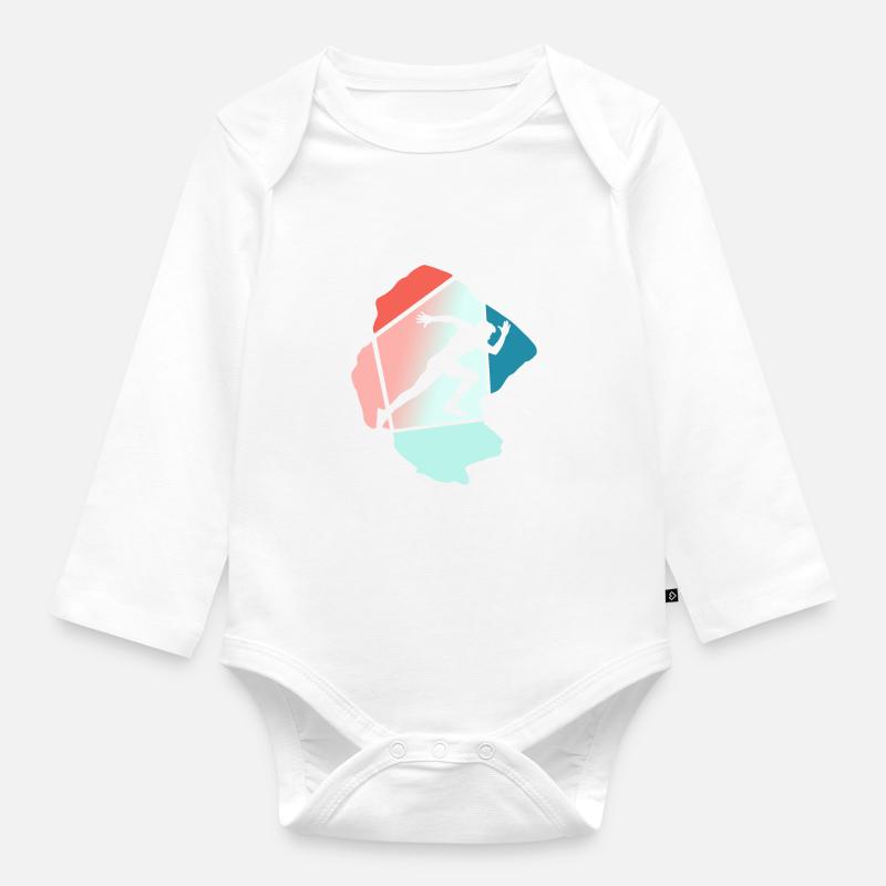 Laufen Sprint Sprinten Sprinter - Baby Bio-Langarm-Body - Weiß
