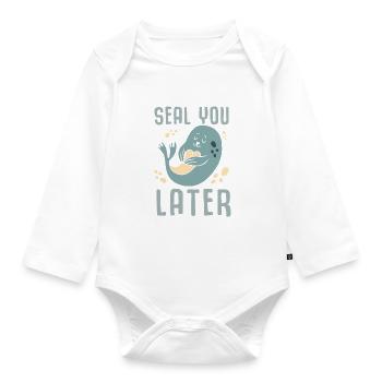 Seal - Organic Longsleeve Baby Bodysuit - white - Front