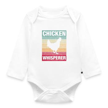 Chicken Whisperer bauer bauernhof hühner geflügel - Baby Bio-Langarm-Body - Weiß - Vorne