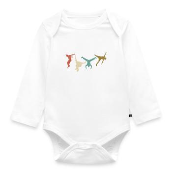 parkour parcours salto cadeau-saut d'obstacles - Body Bébé bio manches longues - blanc - Devant