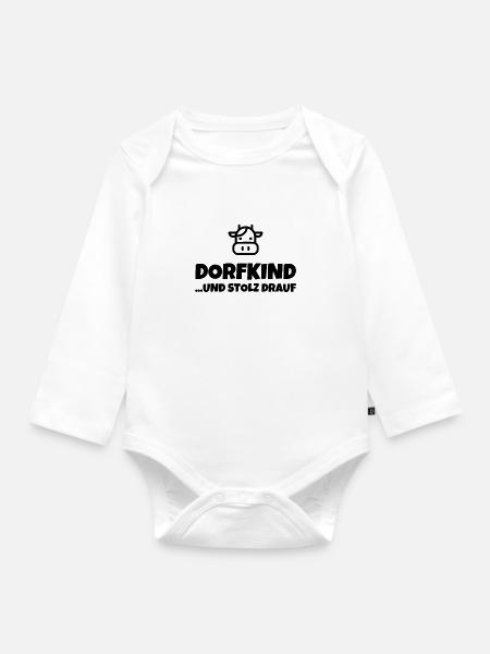 Dorfkind ...und Stolz Drauf - Baby Bio-Langarm-Body - Weiß