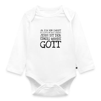 Ja Ich Bin Christ Ich Glaube An Jesus Christus Jes - Baby Bio-Langarm-Body - Weiß - Vorne