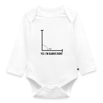 Mathe Lehrer Ich habe immer Recht Algebra Geschenk - Baby Bio-Langarm-Body - Weiß - Vorne