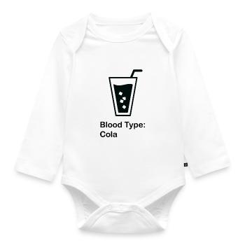 Blutgruppe; cola - Baby Bio-Langarm-Body - Weiß - Vorne