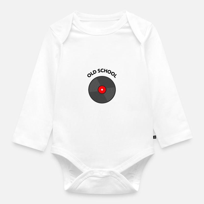 OLD SCHOOL DISQUE - Body Bébé bio manches longues - blanc