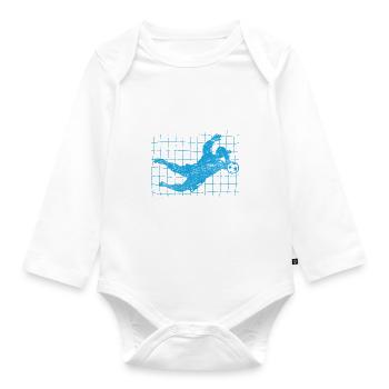 Torwart - Baby Bio-Langarm-Body - Weiß - Vorne