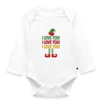 I LOVE YOU I LOVE YOU I LOVE YOU - Baby Bio-Langarm-Body - Weiß - Vorne