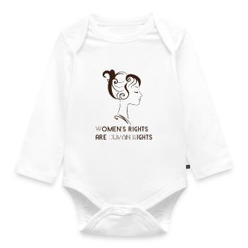 Women`s rights are human rights - Organic Longsleeve Baby Bodysuit - white - Front