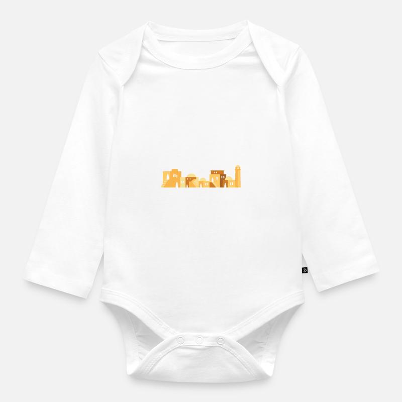 Jerusalem - Baby Bio-Langarm-Body - Weiß