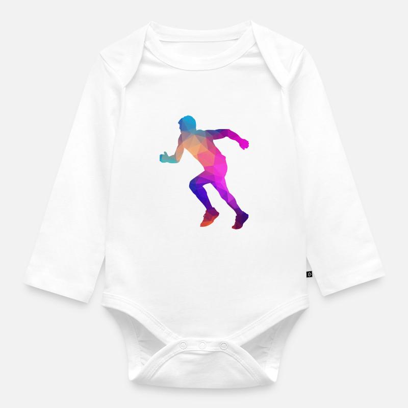 Cadeau de coureur de marathon marathon - Body Bébé bio manches longues - blanc