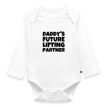 Le futur partenaire de levage de papa - Body Bébé bio manches longues - blanc - Devant