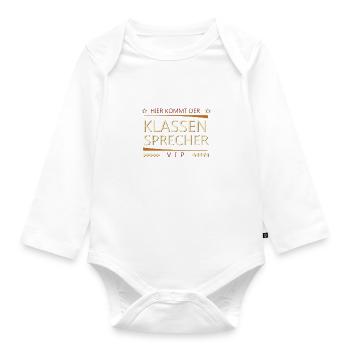 Klassensprecher - Baby Bio-Langarm-Body - Weiß - Vorne