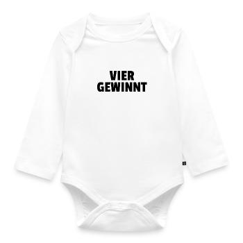 Vier Gewinnt - Baby Bio-Langarm-Body - Weiß - Vorne