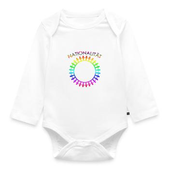 gegen Nazis - Baby Bio-Langarm-Body - Weiß - Vorne