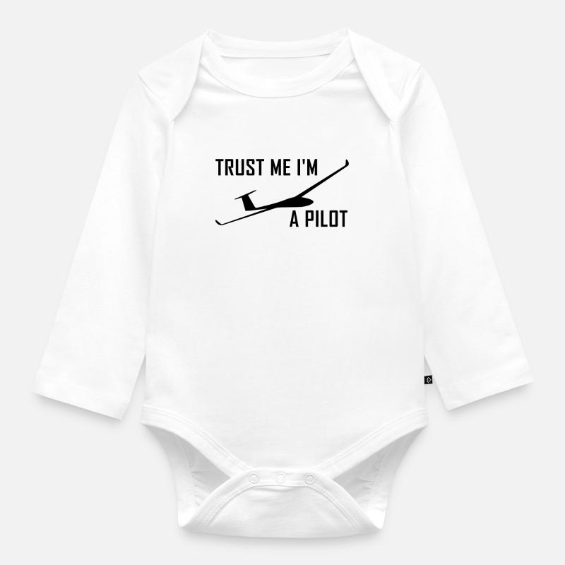 pilote - Body Bébé bio manches longues - blanc