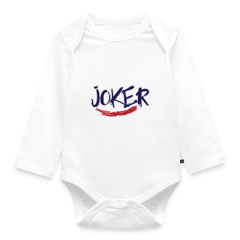 Joker Smile Movie Cinema - Organic Longsleeve Baby Bodysuit - white - Front