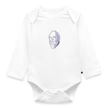 Sokrates Zitat Antike Philosoph Philosophie Spruch - Baby Bio-Langarm-Body - Weiß - Vorne