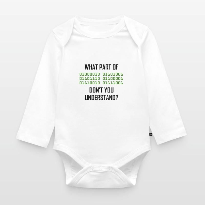 Programmeur de système binaire nerd informatique Body Bébé bio manches longues